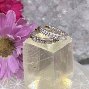 Elegant Vintage Two Toned Hoop Earrings 925